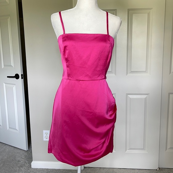 Showpo Elbereth Satin Pink Dress - Picture 5 of 13
